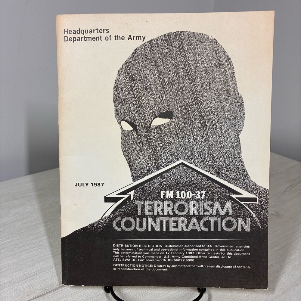 Vintage Army FM 100-37 Terrorism Counteraction Manual Military History Book